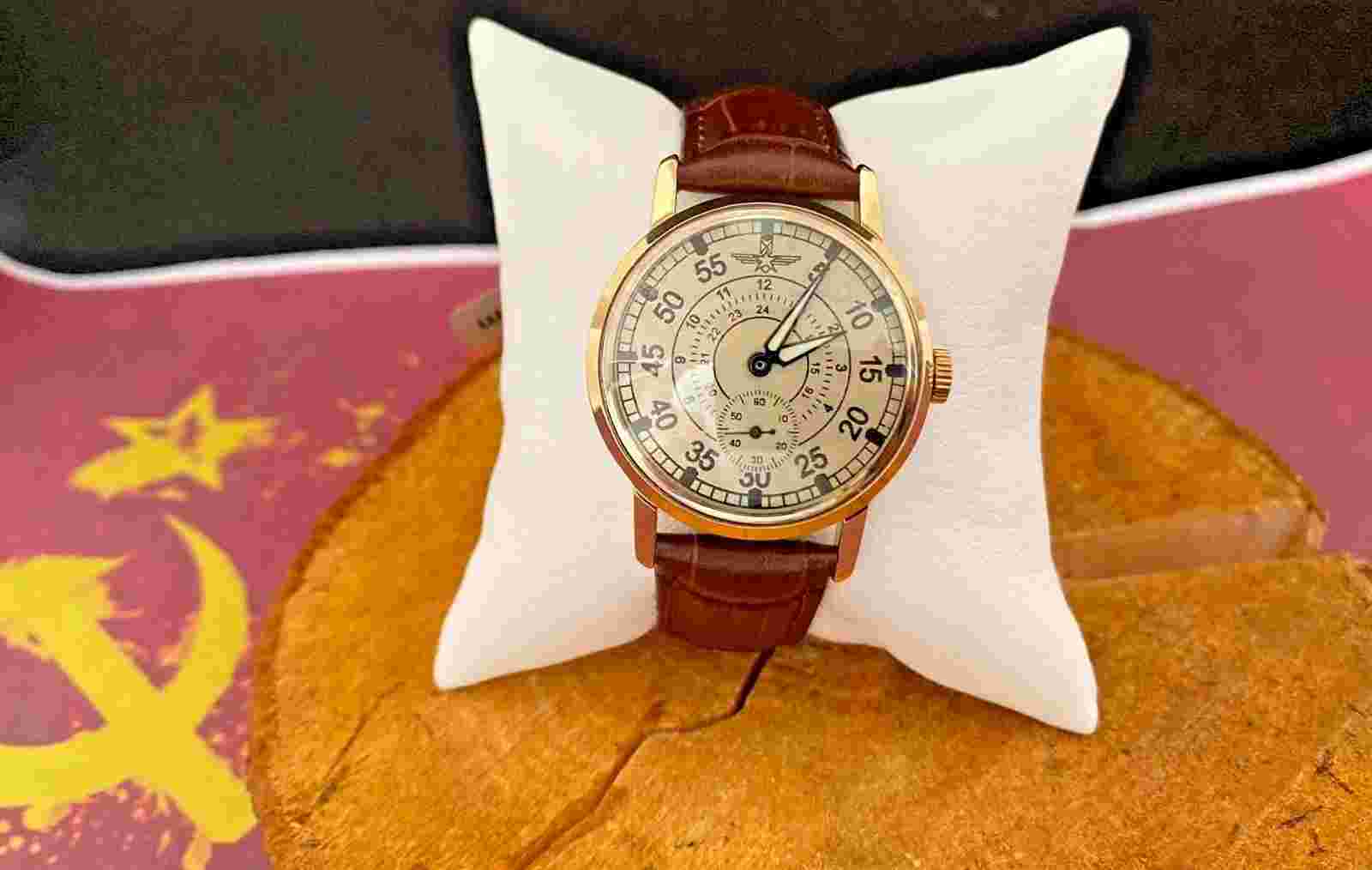 Mens vintage watch Pobeda Aviation 1980s, Soviet mechanical watches