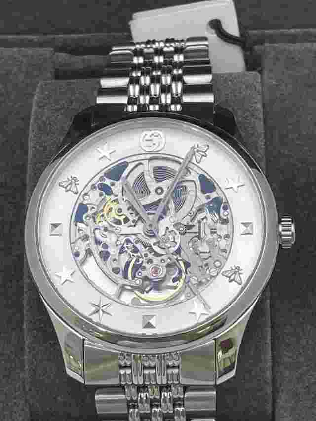 Gucci Watch Men s YA126357 G Timeless Automatic Silver x Silver Analog Display