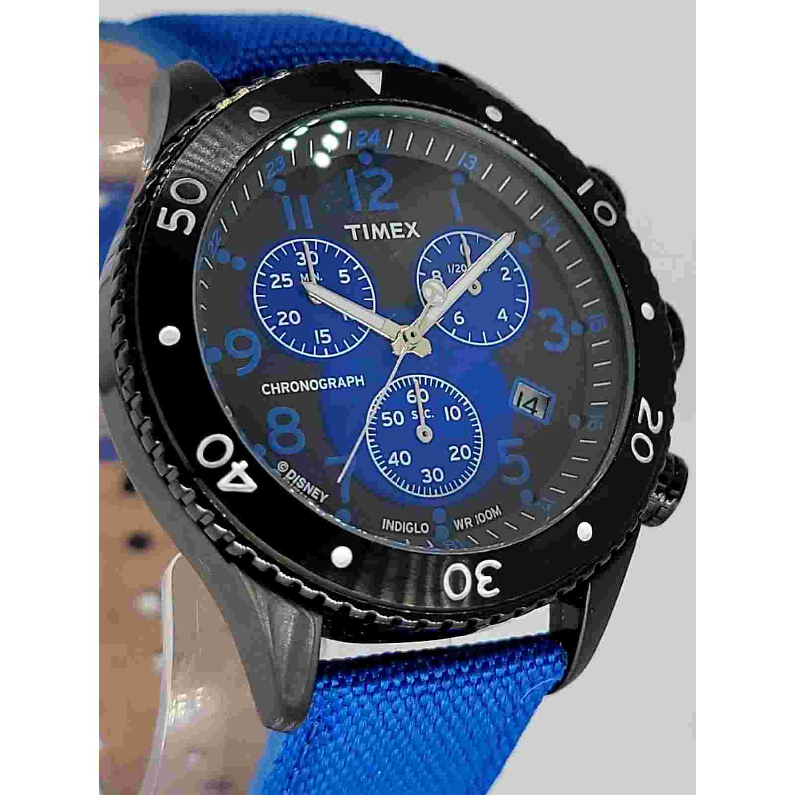 Rare Disney x Timex Chronograph Pre-Production Sample – Bold Blue & Black Design