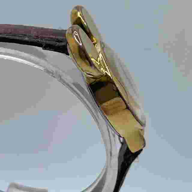 Jaz Mickey Mouse Watch Head 24mm Case Brown Band Quartz Analog Three Hands