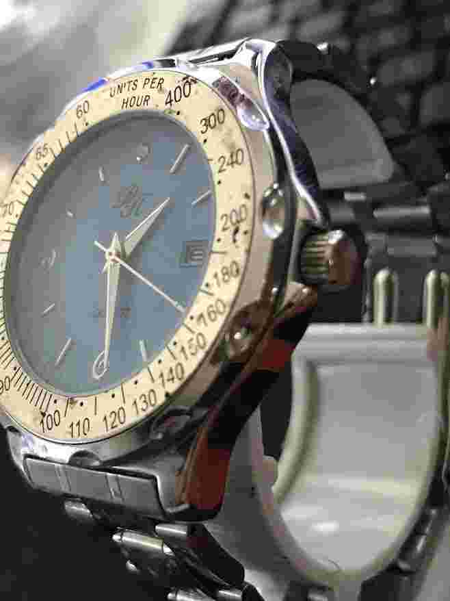 Paris Hilton 42mm Blue Diale Silver Tone Mens Quartz Watch - New Battery (#1401)