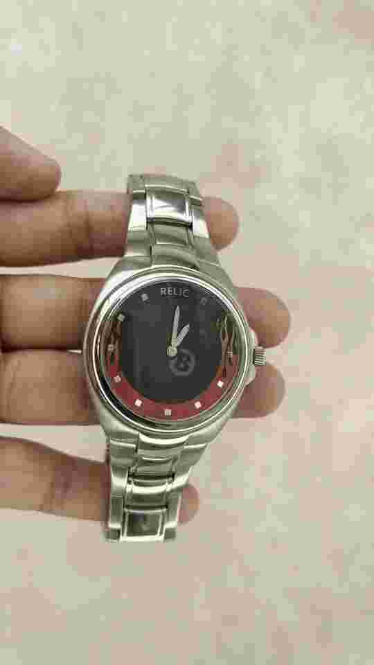 SUPER RARE y2k Relic by FOSSIL, Big Tic Fire Watch Red 8 Ball, Box + New Battery