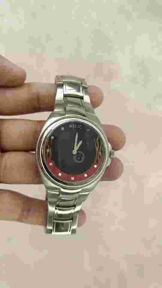 SUPER RARE y2k Relic by FOSSIL, Big Tic Fire Watch Red 8 Ball, Box + New Battery