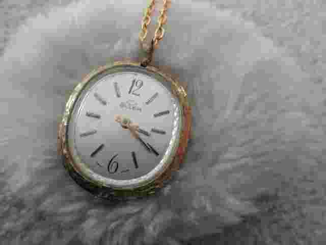 Vintage Swiss Made Buler Wind Up Necklace Pendant Watch - Not Working