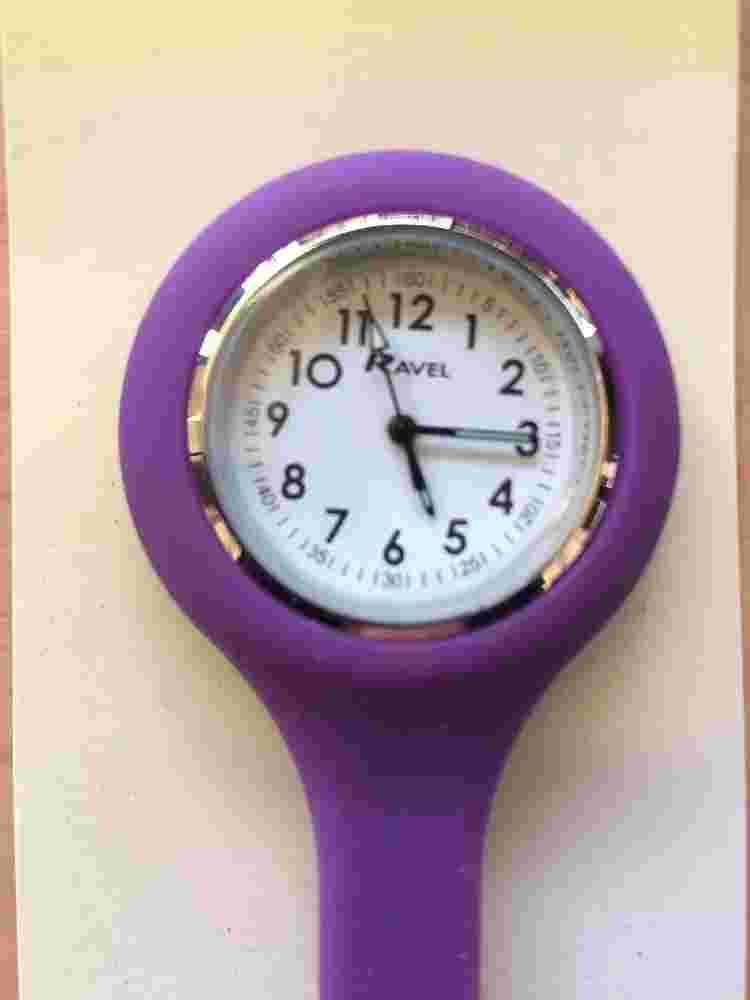 Ravel Purple Silicone Nurses Fob Watch R1103.7 Infection Control