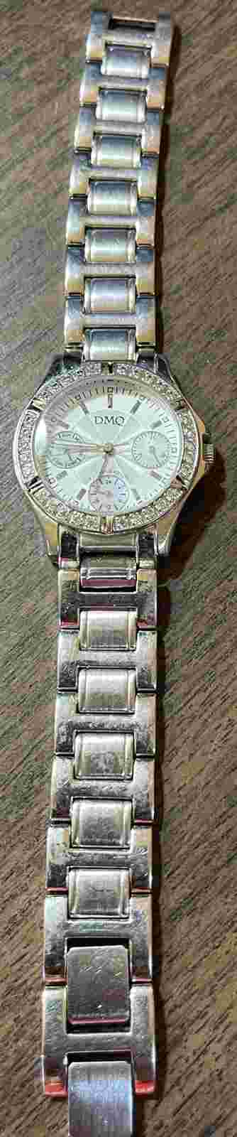 Diamonique Women Lady 30m Triple Date Chronograph Wristwatch Needs Battery