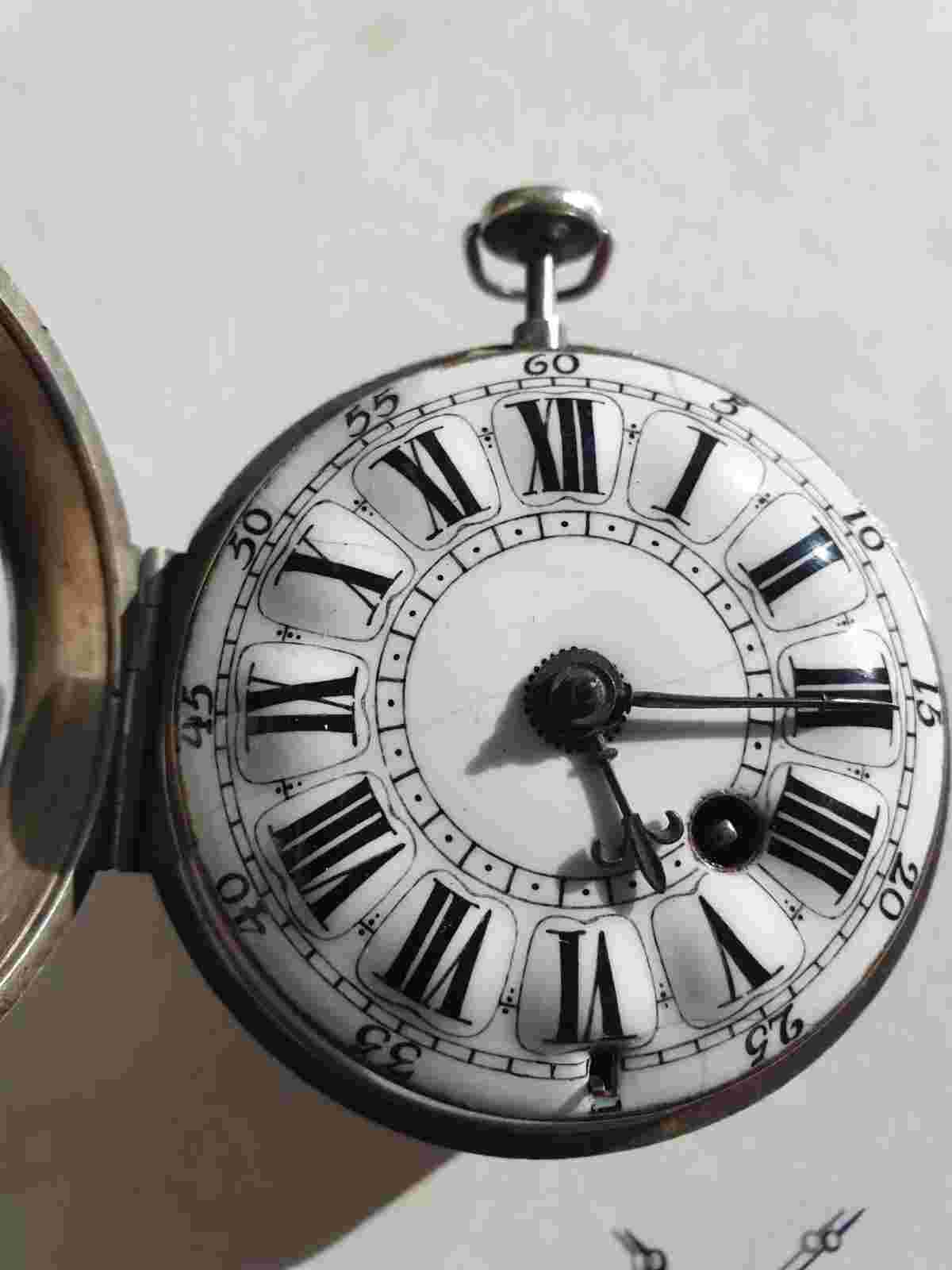 Antique French Sllver  Ognon Repeater Verge Fusse Pocket Watch circa 1700