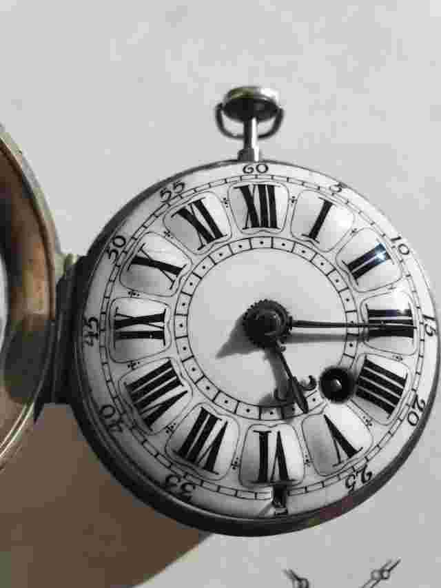 Antique French Sllver  Ognon Repeater Verge Fusse Pocket Watch circa 1700