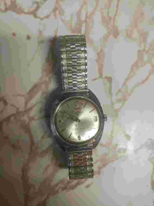 VINTAGE SETH THOMAS ROCKSHELL MARK 1 MENS WATCH BOX PAPERS TAG Working Condition