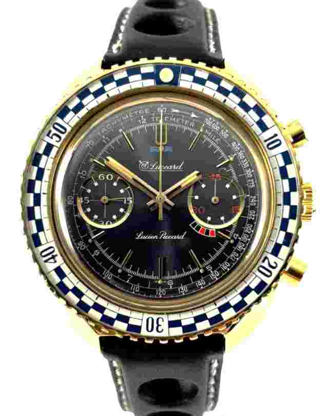Vintage Luccard Lucien Piccard Gold Tone Chrongraph Mens Watch Valjoux 7733