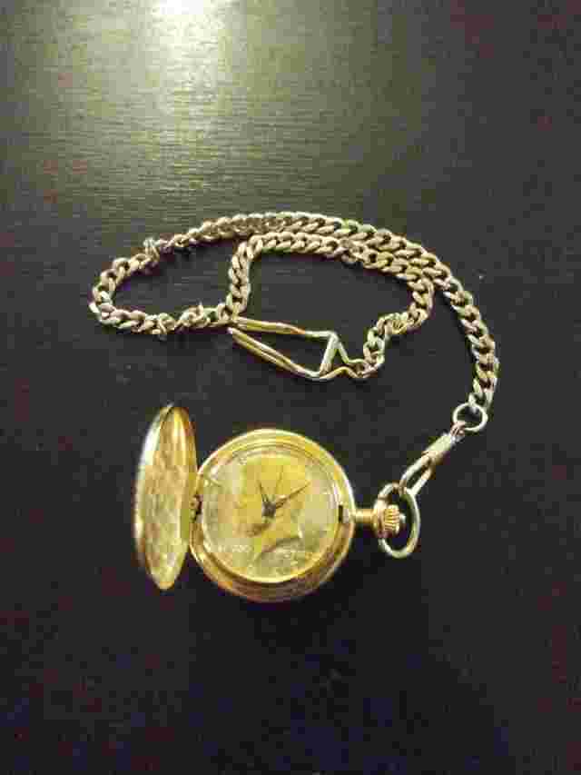 KENNEDY HALF DOLLAR POCKET WATCH QUINTEL QUARTZ