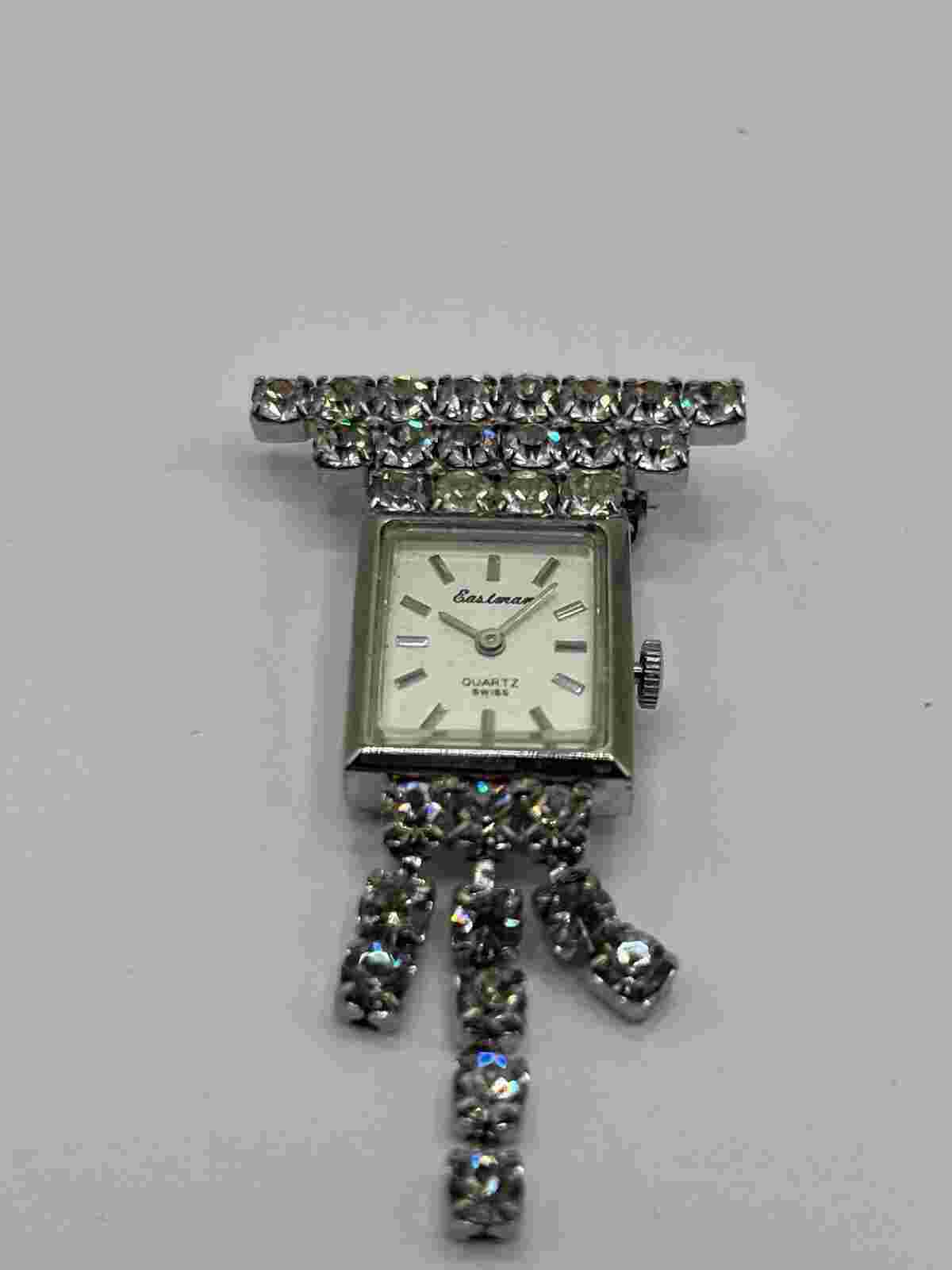 Ladies Eastman Quartz Swiss Lapel Pin Watch - Untested