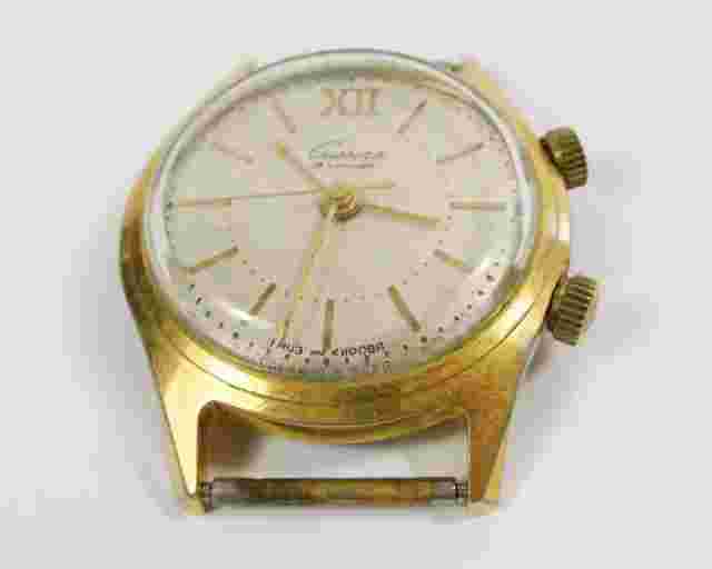 USSR Russian Mechanical Watch 1mchz POLJOT Alarm Signal Gold Plated Au-20