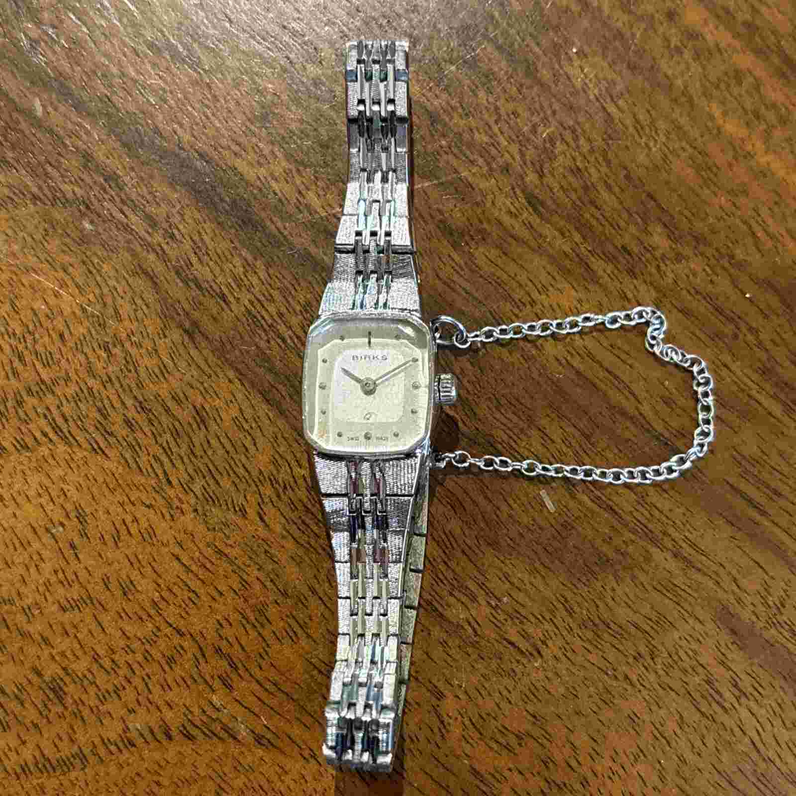 Birks Vintage Stainless Steel Watch Quartz Movement Swiss Made