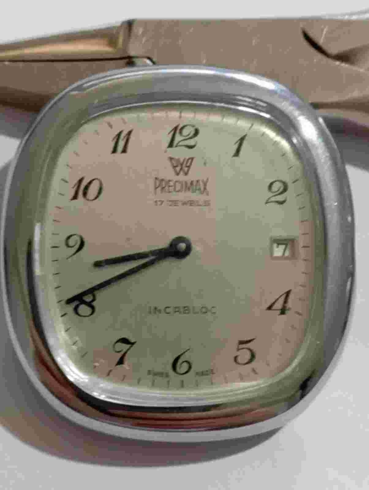 VINTAGE Rare Swiss made PRECIMAX 17 Jewels PESEUX 7046 watch from 1970