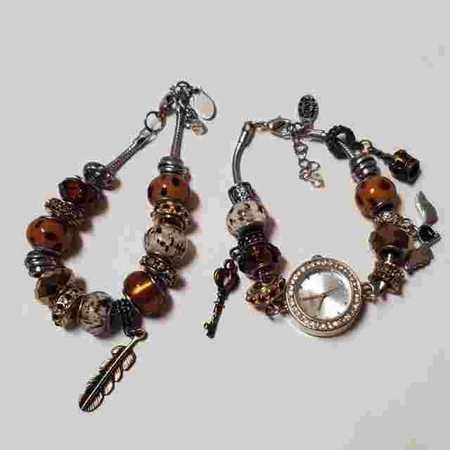 Womens Safari Nights 2-piece Watch & Bracelet Set by Lenox Charms Beads Sparkly