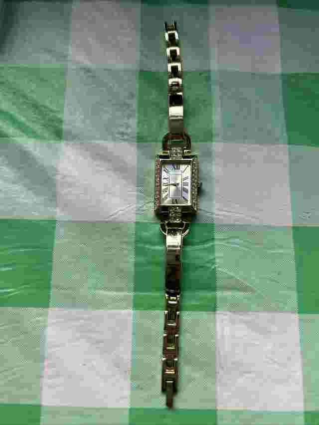 Alexis Bendel Gold Tone Rhinestone Bezel Women’s Tank Watch