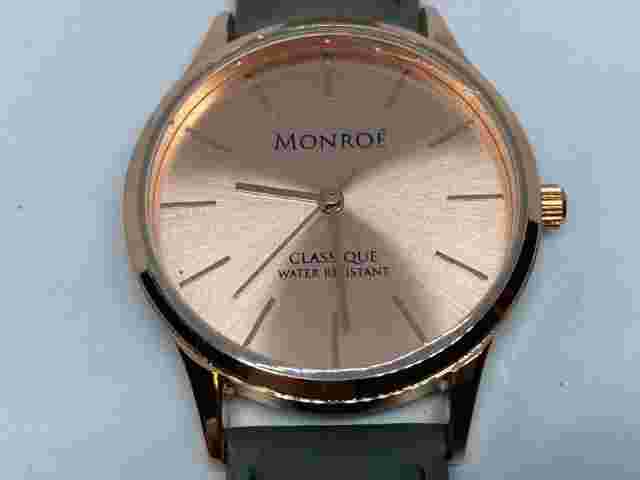 Unused Monroe MAESTRO Men Classique Rose Gold Analog Quartz Watch New Battery