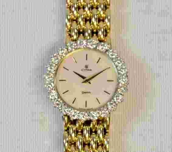 Ladies 14K Yellow Gold CYMA WATCH with Diamonds (TPE)