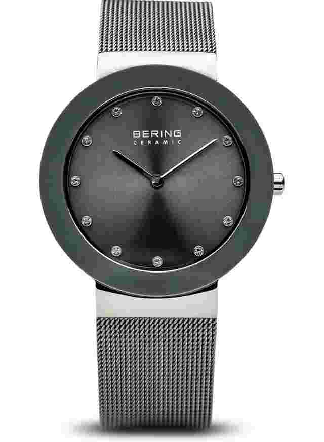 New! Bering Ceramic Polished Silver Grey Watch 11435-389