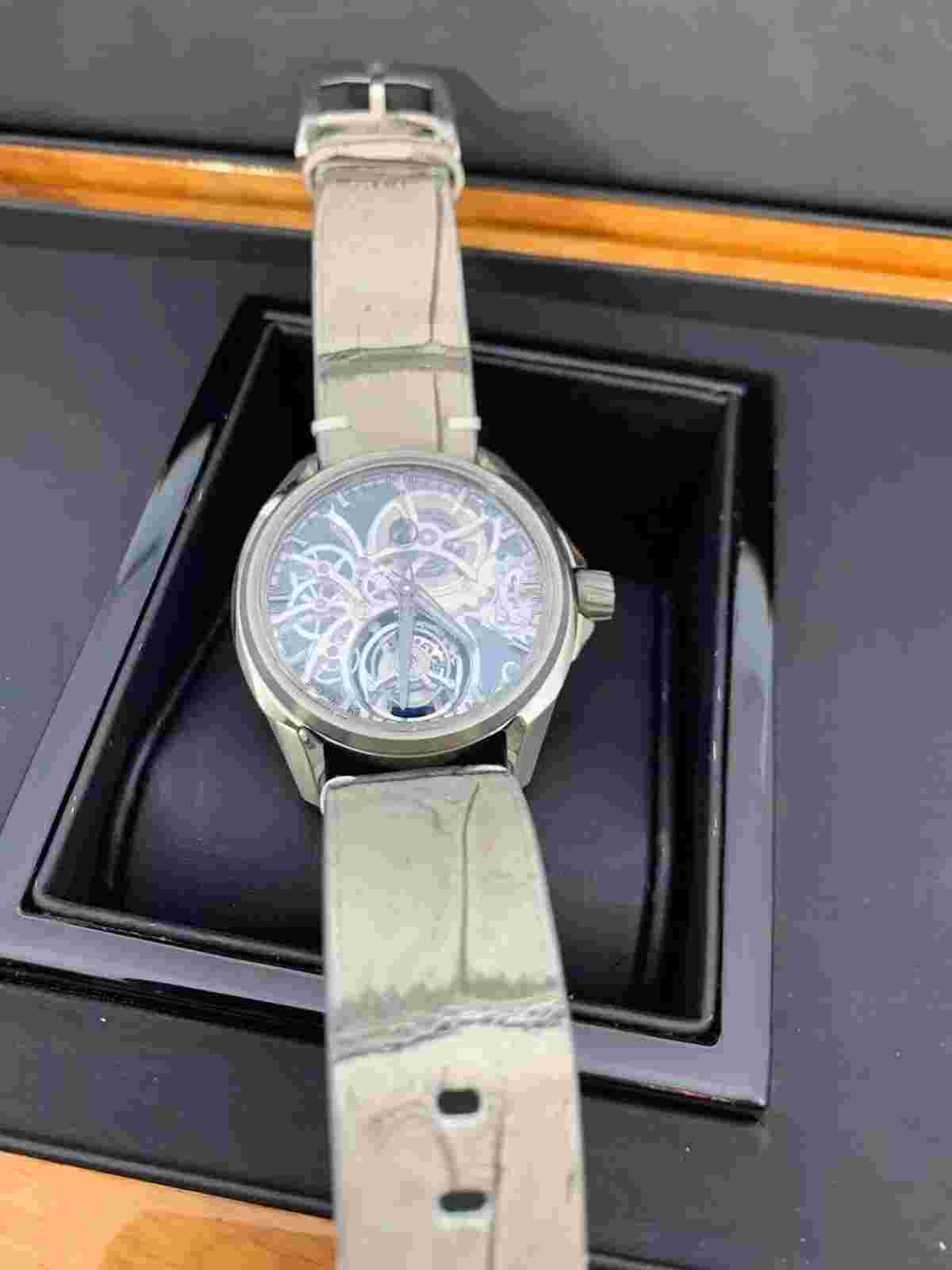 Unique (1/1) Zelos Mirage Swiss Tourbillon, Titanium (Silver Plate) Skeleton NOS
