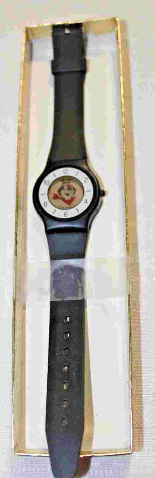 Vintage Kellogg Company Tony the Tiger  Black Rubber Band Watch 9" 1989