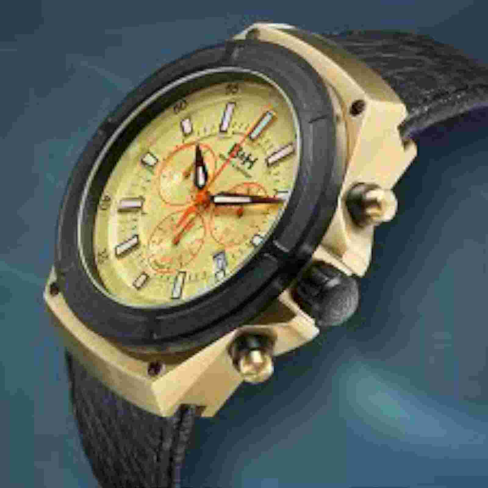 NEW Brandt & Hoffman 14040-YLW Mens Swiss Chronograph Deacon Luxury Sports Watch