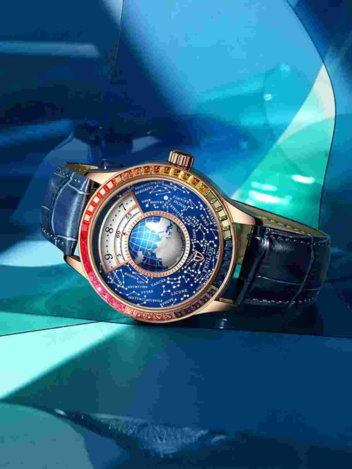 Luxury Men's Diamond-Studded Automatic Wristwatch, Waterproof, for Business,Gift