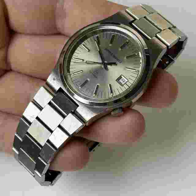 Vintage Ronda Quartz 32768 Hz Swiss Stainless Steel Men’s Watch 126-73 - Broken