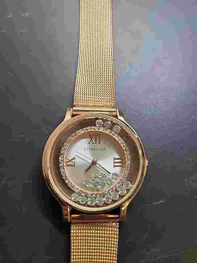 Attention Rose Gold Gemmed Fashion Quartz Watch (T-SWC)Wat193