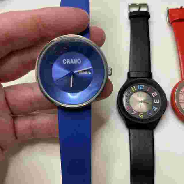 Crayo Crazy For Color Watch - LOT OF 4 - Button Celebration Atomic Sunrise