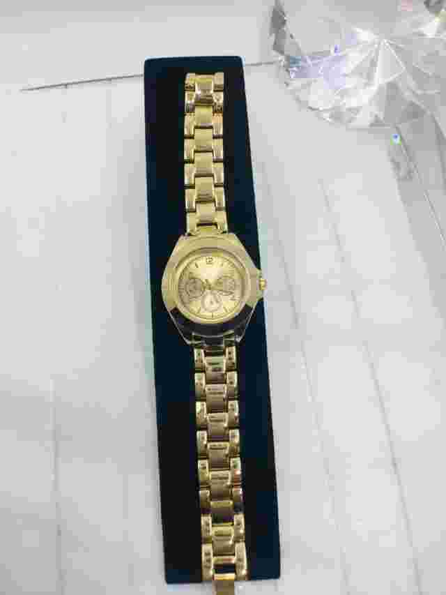 Vintage Merona FMDM124 Gold Tone Fasion Ladies Watch 8" Long NO BATTERY