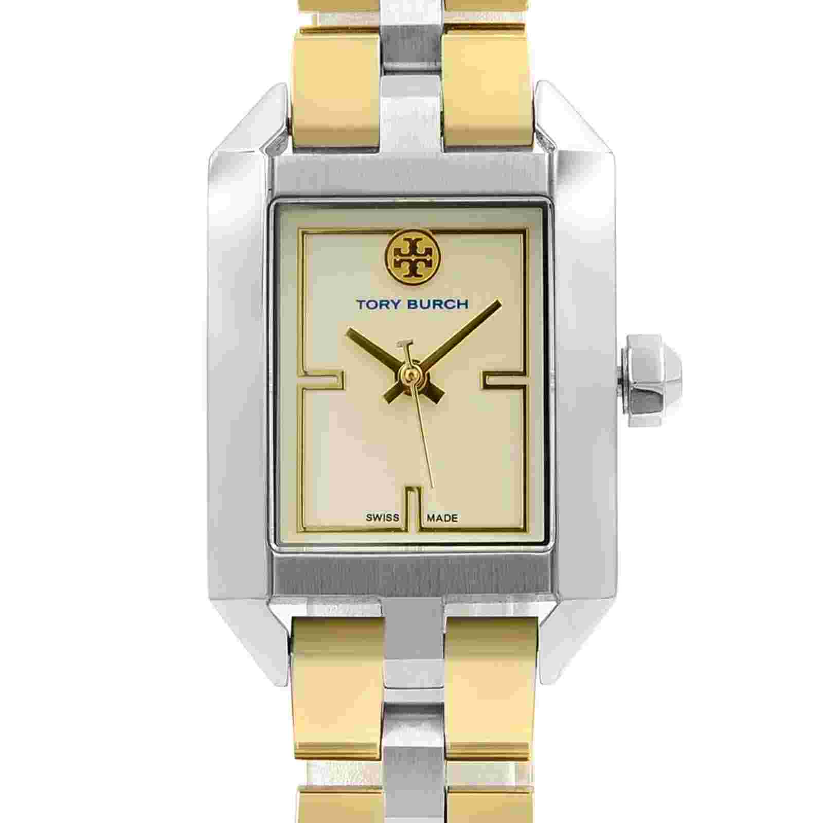 Tory Burch Dalloway Two Tone Steel Cream Dial Quartz Ladies Watch TB1102