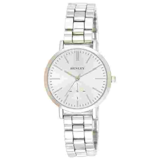 Henley Women’s Sun-ray Classic Bracelet Watch Rose Gold & Silver H07310 New