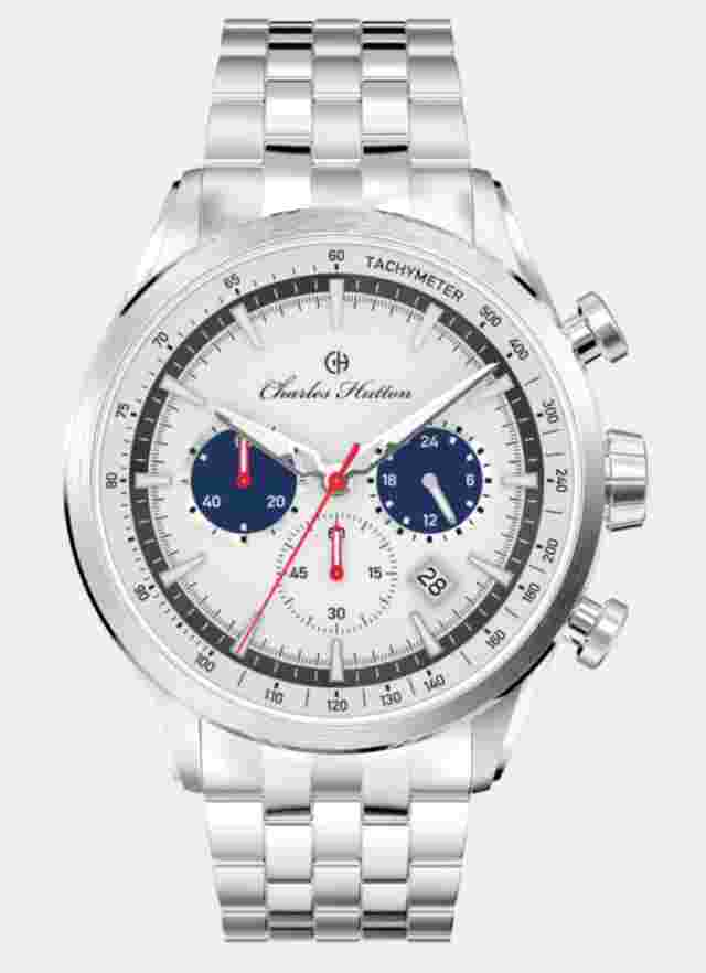 CHARLES HUTTON ARISTOCRAT 78468-10E STAINLESS STEEL MENS CHRONO WATCH 44 MM NEW