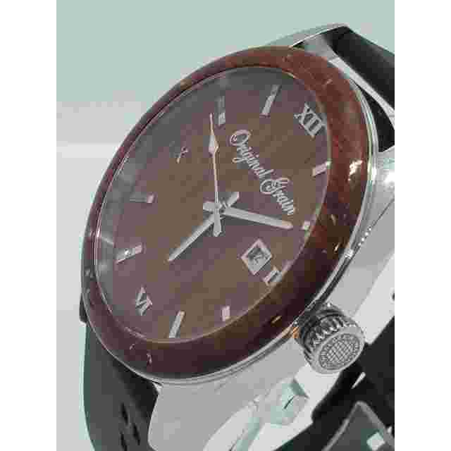Original Grain Men's Stainless Steel Wood Watch 43mm Classic