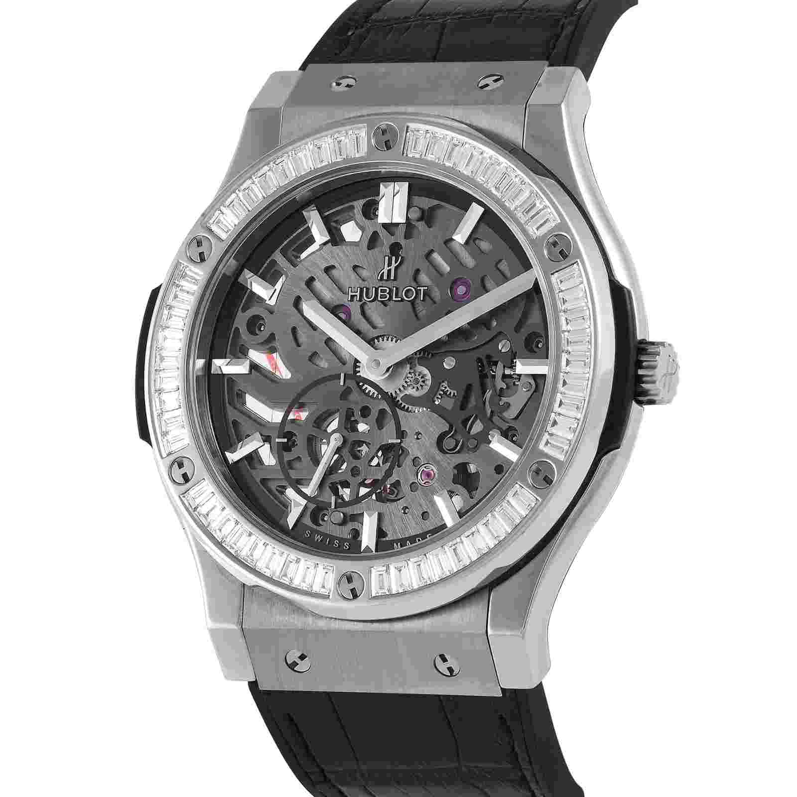 Hublot Classic Fusion Ultra-Thin Skeleton Diamond Bezel Watch 515.NX.0170.LR....