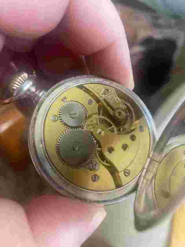 Vintage Union Horlogere Silver case pocketwatch Manual Wind Nickel Pocket Watch