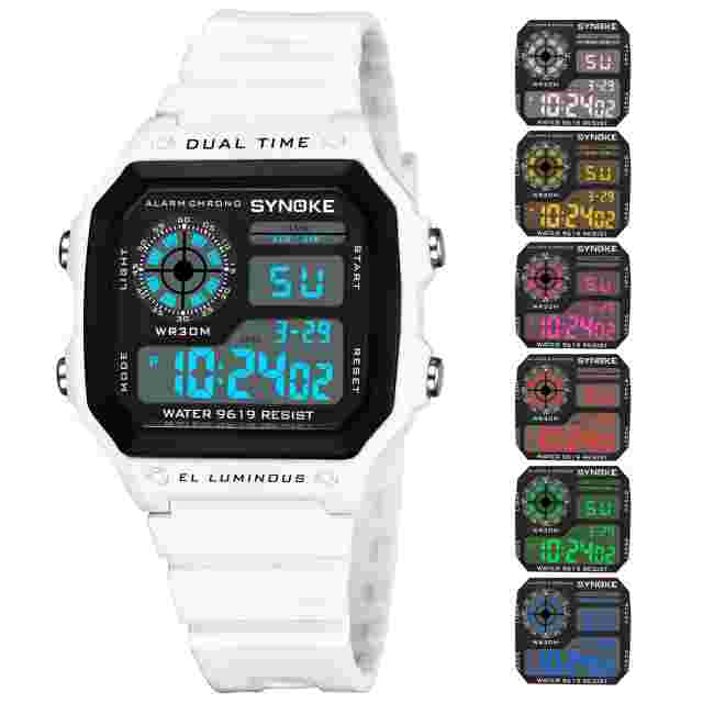 Unisex Waterproof Digital Sport Watch Military Tactical LED Backlight Wristwatch