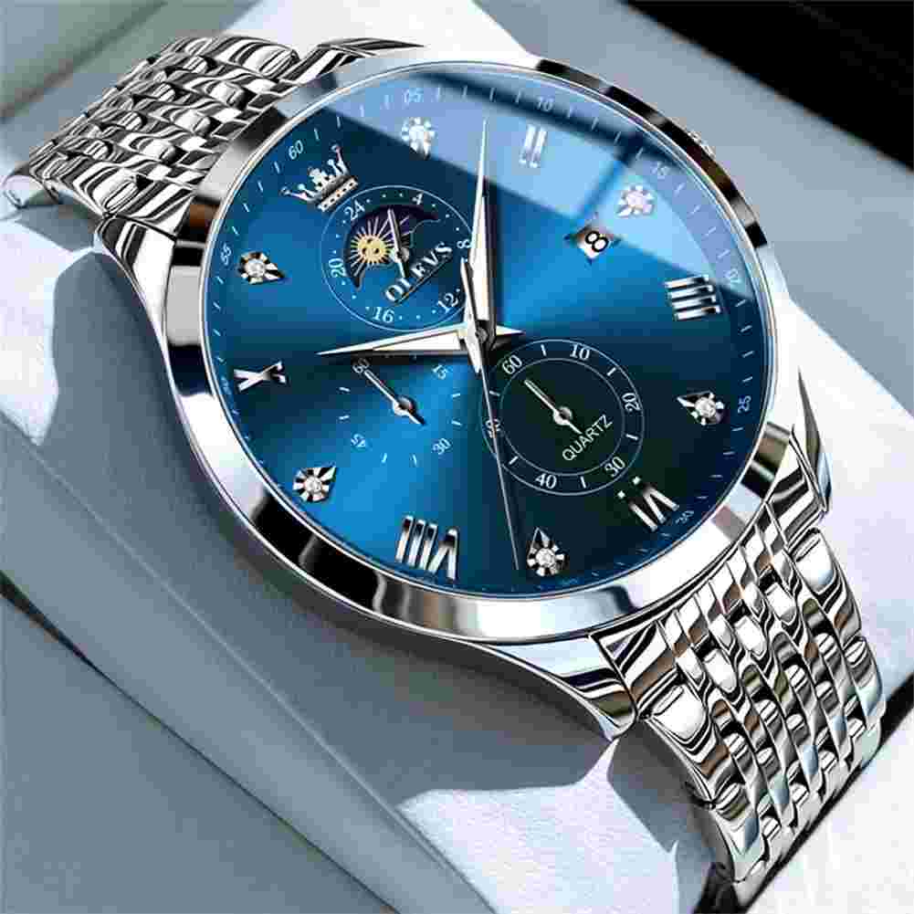Top Brand Men's Quartz Watch – Moon Phase Date Chronograph Business Style