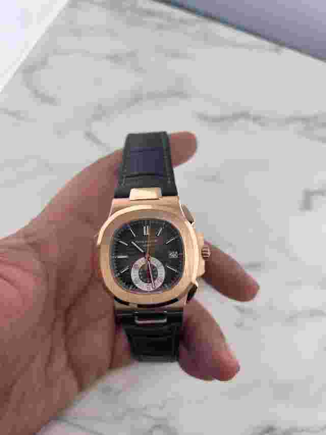 Patek Philippe Nautilus Black/Brown Men's Watch - 5980R-001