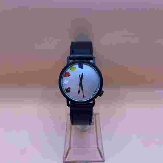 Akteo Watch Painter Paint Brush Quartz Analog Stainless Steel Black Multicolored