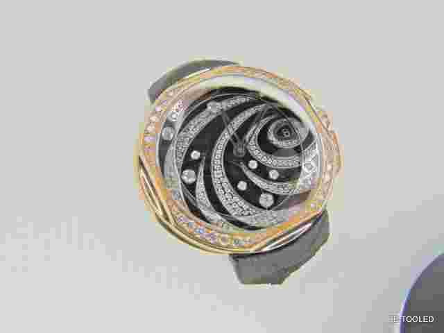 RARE Clerc Odyssey Galaxy 18K Rose Gold and Titanium Diamond Swirl Ladies Watch