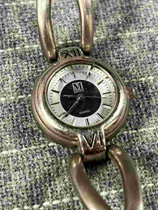 Maurices Brushed Metal Unique Metal Quart Ladies Watch