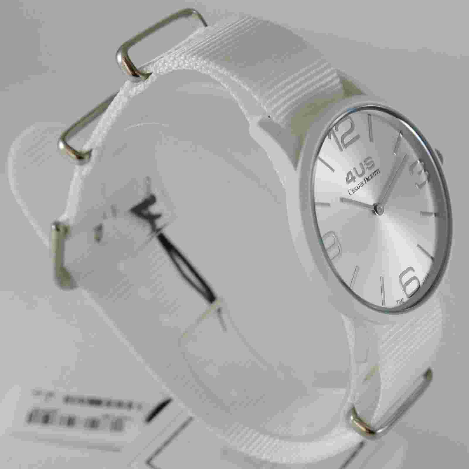 CESARE PACIOTTI 4US WATCH QUARTZ MIYOTA MOVEMENT 40 MM CASE, WHITE FABRIC BAND