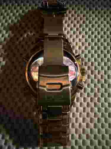 Daniel Steiger Gold Lazer Blue Watch Analog Digital Hybrid Chronograph Alarm