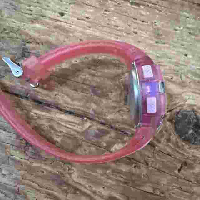 Pasnew Woman's Girl's Translucent Pink Digital WR 3ATM Watch