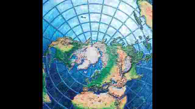 Flat Earth Blue Map Wristwatch World Watch Gleason USGS Leather Band Unisex Gift