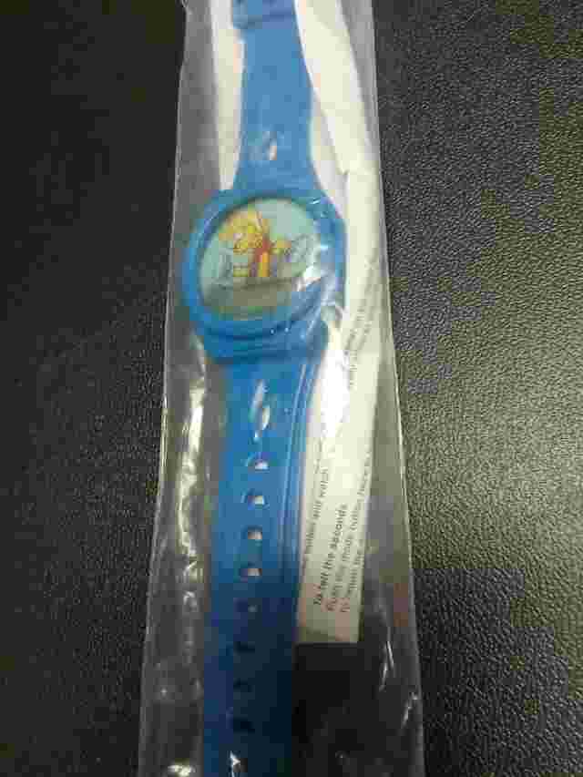 Bart Simpson 2002 Blue Holographic Wrist Watch Bart Skateboarding As Pictured