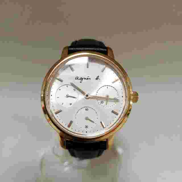 Agnes B. Black Gold Color Vd75-Kgz0 Quartz Wristwatch EvJ32